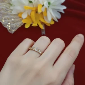 Gold-Tone Cubic Zirconia Tiara Ring