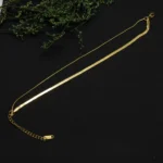 Slim Gold-Tone Flat Chain Anklet for Women