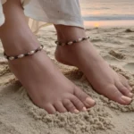 Handmade Rose-Gold & Black Beaded Anklets