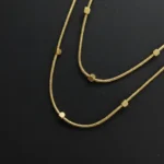 Gold-Tone Layered Chain Anklet for Women