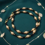 Handmade Rose-Gold & Black Beaded Anklets