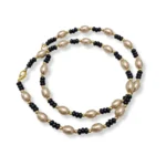 Handmade Rose-Gold & Black Beaded Anklets