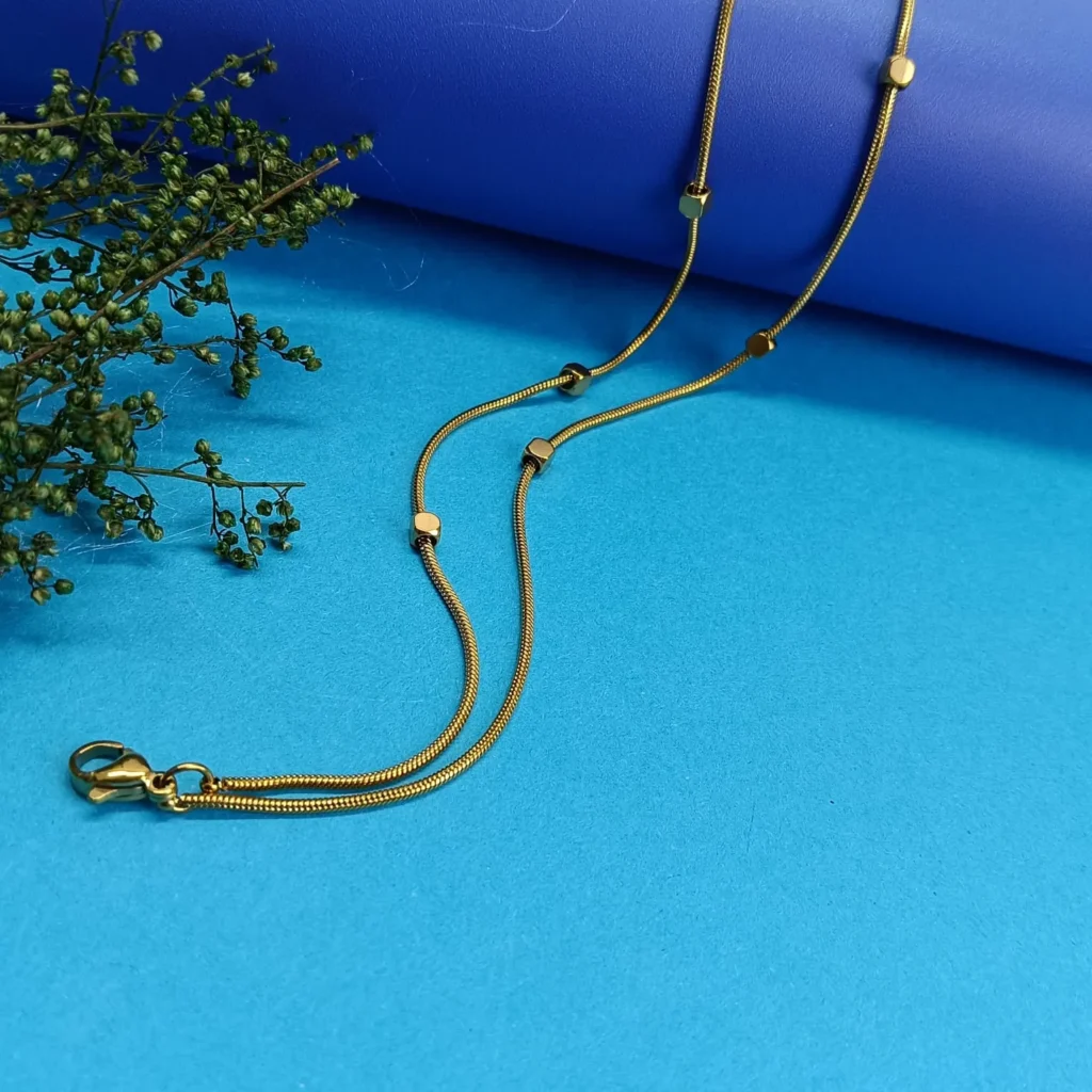 Gold-Tone Layered Chain Anklet for Women