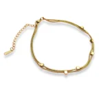 Gold-Tone Layered Chain Anklet for Women