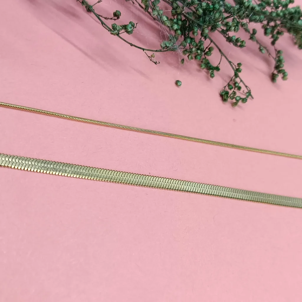 Slim Gold-Tone Flat Chain Anklet for Women