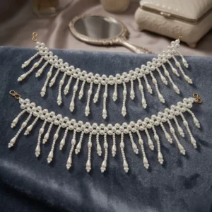 Handcrafted Fringe Pearl Ear Chain For Women