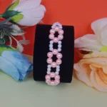 Elegant Dual-Tone Beaded Floral Bracelet