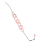 Elegant Dual-Tone Beaded Floral Bracelet