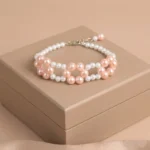 Elegant Dual-Tone Beaded Floral Bracelet