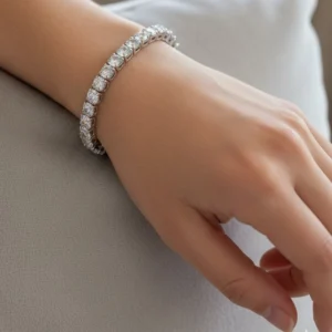 Elegant Silver-Tone CZ Tennis Bracelet