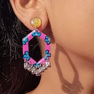Resin Earrings: Unique & Handmade Designs Floral Pink Resin Earrings for Women