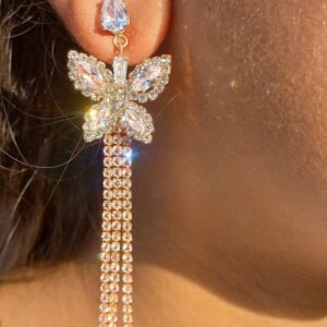 Butterfly Earrings with Dangling Tassels