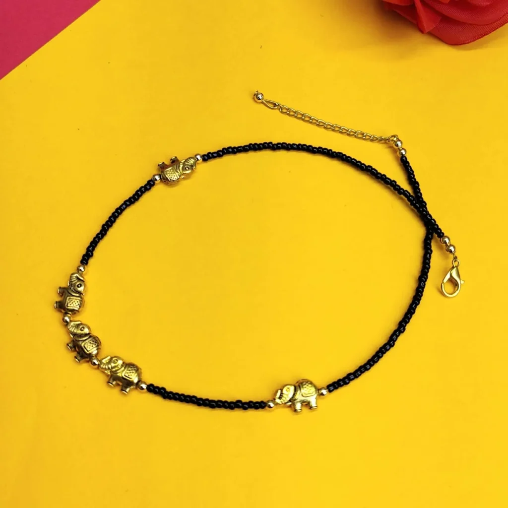 Handcrafted Black Beaded Necklace For Women