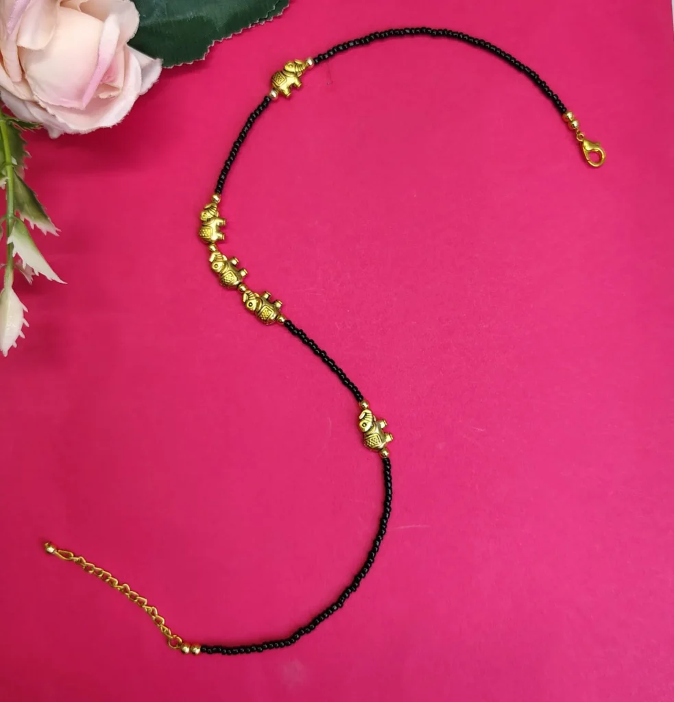 Handcrafted Black Beaded Necklace For Women