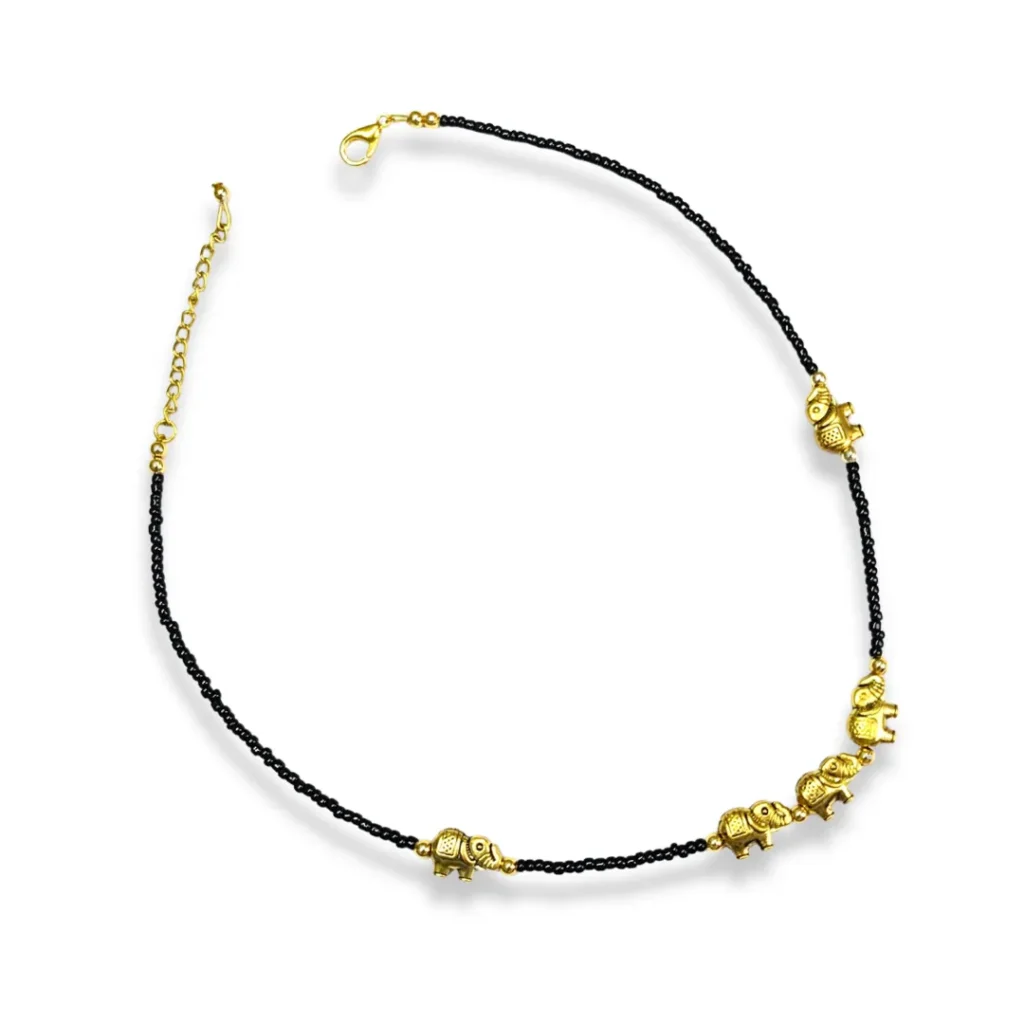 Handcrafted Black Beaded Necklace For Women