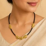 Handcrafted Black Beaded Necklace For Women