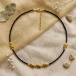 Adjustable Black Beaded Choker Necklace