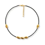 Adjustable Black Beaded Choker Necklace