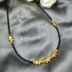Adjustable Black Beaded Choker Necklace