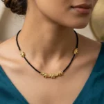 Adjustable Black Beaded Choker Necklace