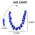 Elegant Handmade Blue Beads Jute Necklace