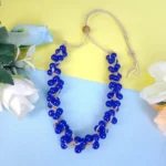 Elegant Handmade Blue Beads Jute Necklace
