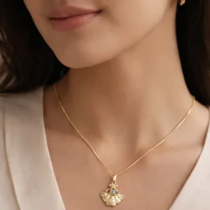 Delicate Cz Gold-Tone Floral Pendant