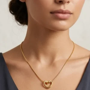 Beautiful Gold-Tone Heart Pendant