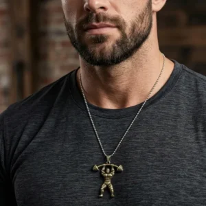 Bodybuilder Barbell Pendant for Men