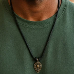 Antique-Style Teardrop Pendant for Men