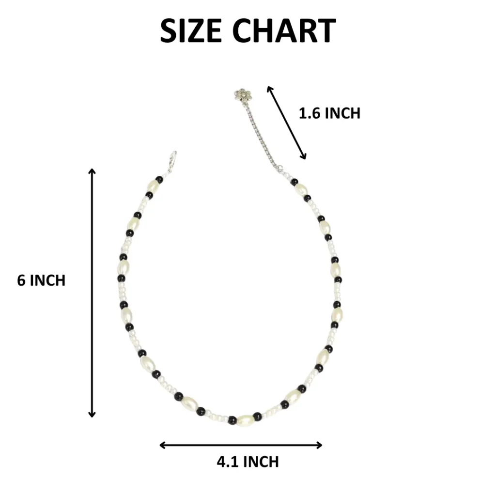 Minimal White & Black Beaded Necklace