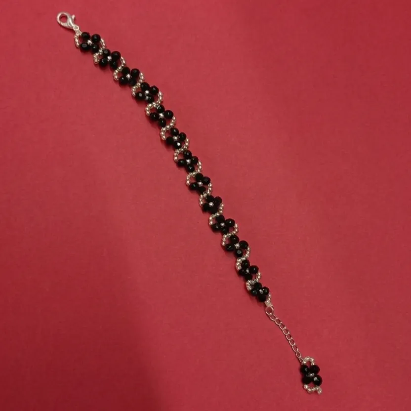 Delicate Floral Glass Beaded Bracelet – view 5