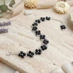Delicate Floral Glass Beaded Bracelet – view 3