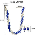 Eye-Catching Blue Beaded Pearl Jewelry Set