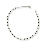 Minimal White & Black Beaded Necklace
