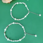 White Shell & Pearl Style Beaded Anklet