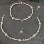 White Shell & Pearl Style Beaded Anklet