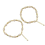 Adjustable Beaded Anklet With Oval Beads