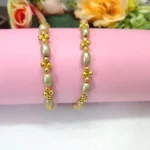 Adjustable Beaded Anklet With Oval Beads