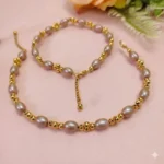 Adjustable Beaded Anklet With Oval Beads