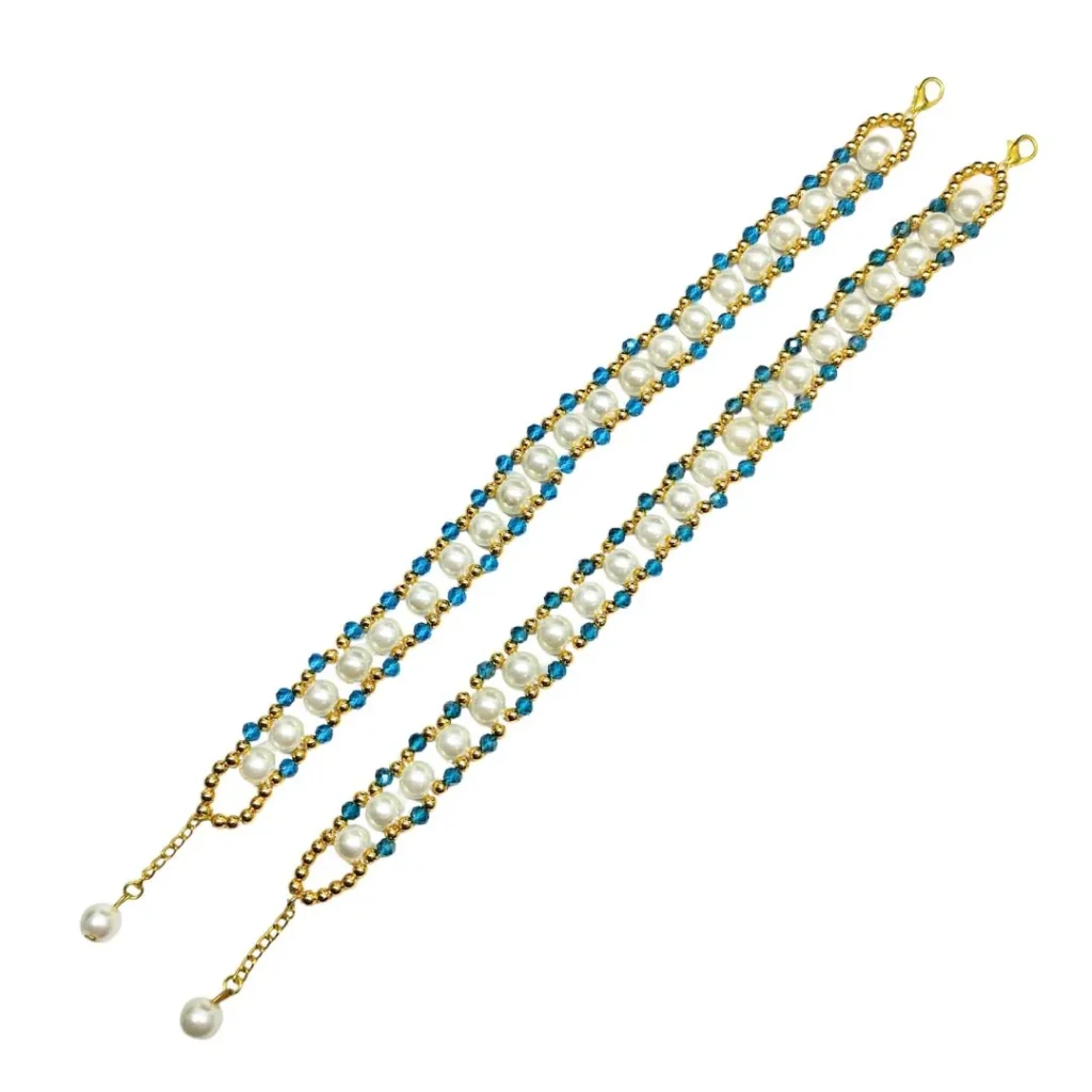 Stylish Double Layer Pearl Beaded Anklet