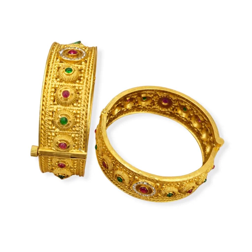 Traditional Brass Kada Bangle Set