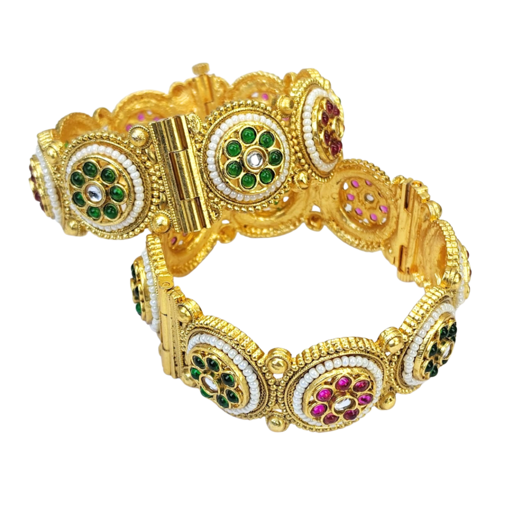Rajwadi Style Openable Brass Kada Set