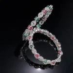 Designer Silver-Tone American Diamond Bangles