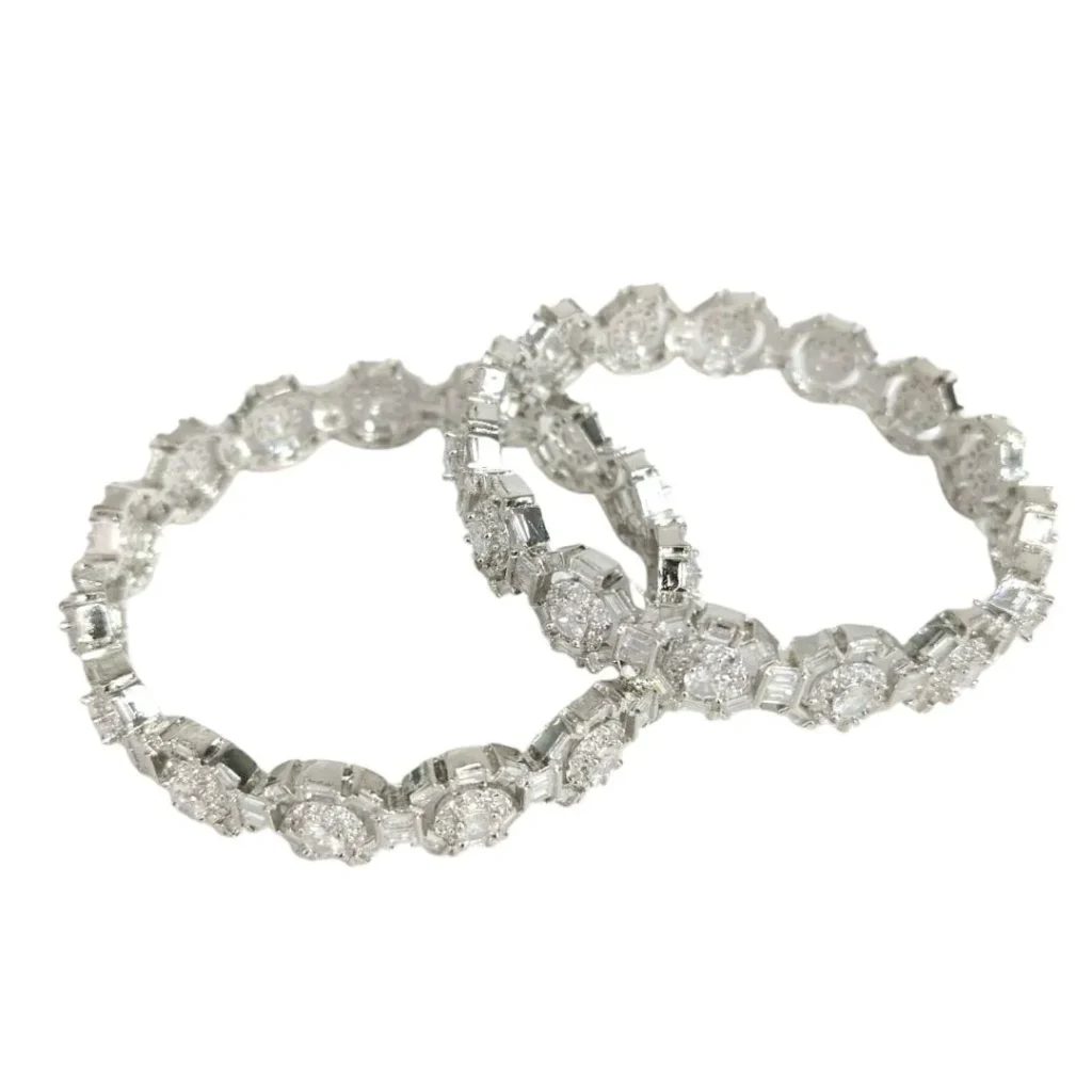 Geometric Cubic Zirconia Stone Studded Kada