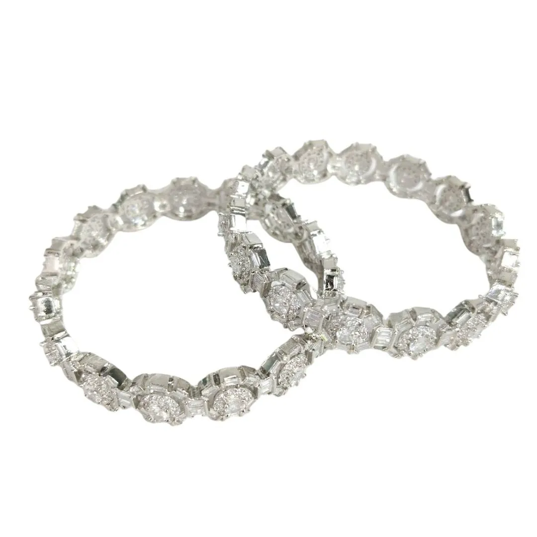 Geometric Cubic Zirconia Stone Studded Kada
