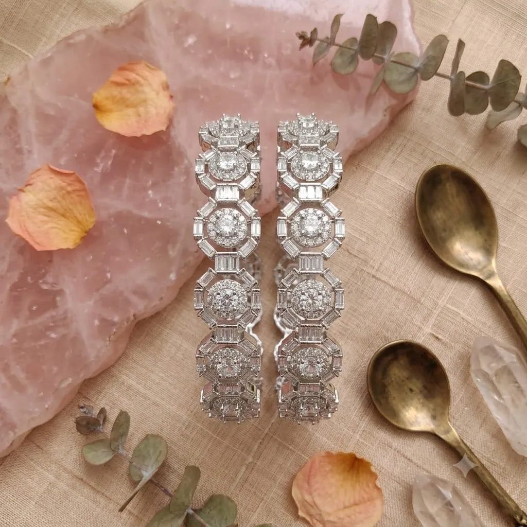 Geometric Cubic Zirconia Stone Studded Kada