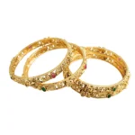 Ethnic Saraswati-Inspired Brass Kada Bangle Set