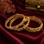 Ethnic Saraswati-Inspired Brass Kada Bangle Set