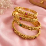 Ethnic Saraswati-Inspired Brass Kada Bangle Set